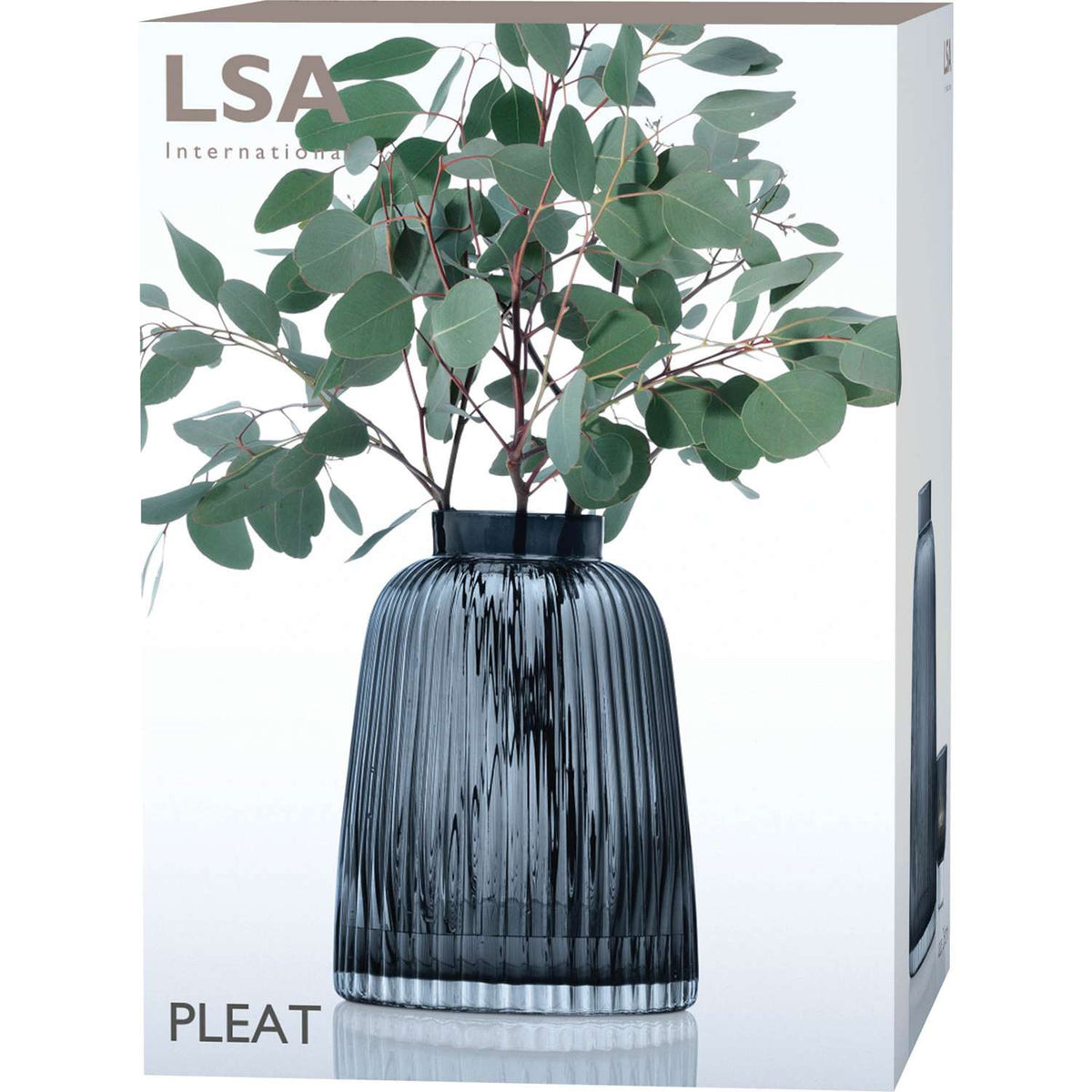 LSA | PLEAT vase, grey, H26cm