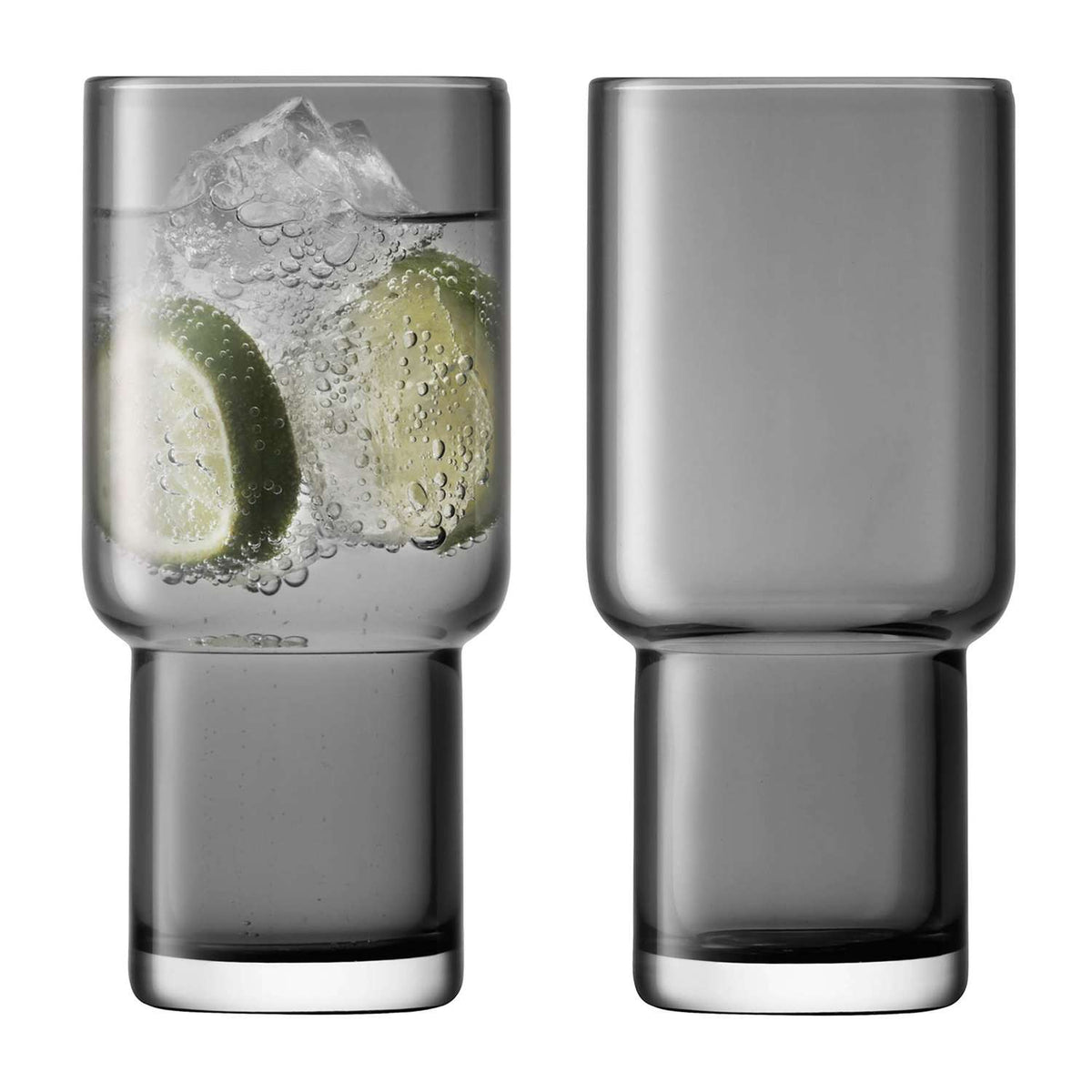 LSA | Long drink glasses, UTILITY, gray, 390 ML, set of 2