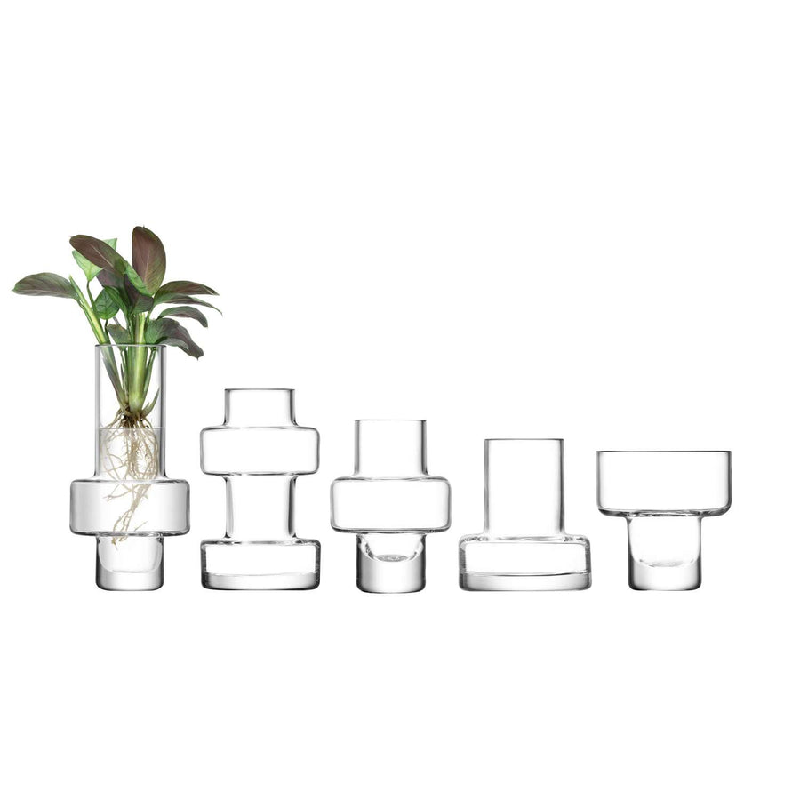 LSA | Mini vase set, METROPOLE, crystal clear