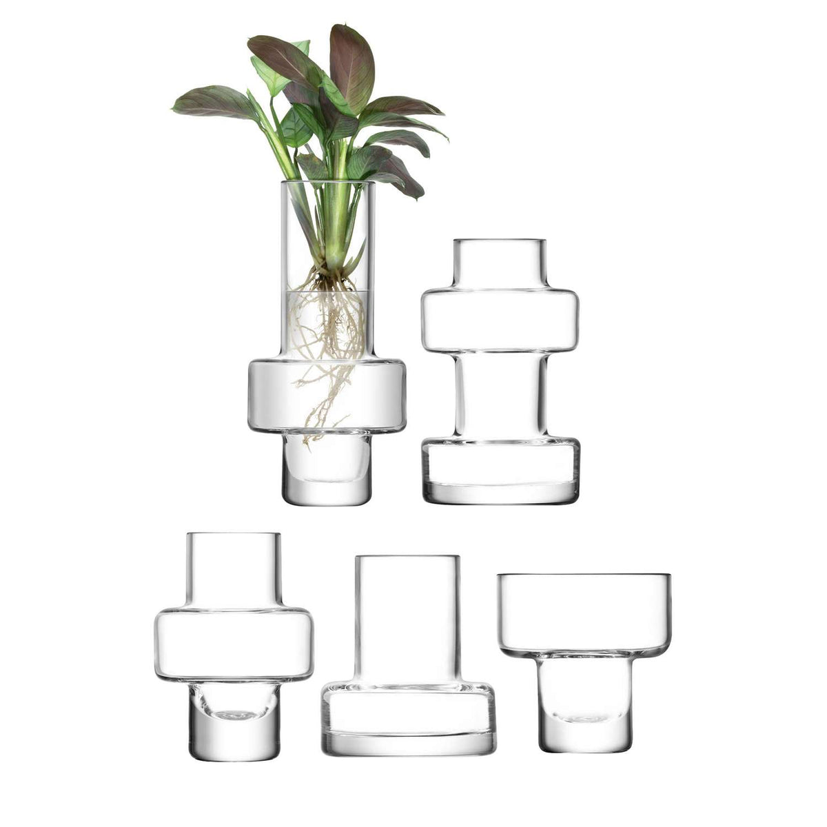 LSA | Mini vase set, METROPOLE, crystal clear