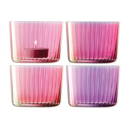 LSA | Kerzenhalter, GEMS, pink, H6,1 cm, 4er Set