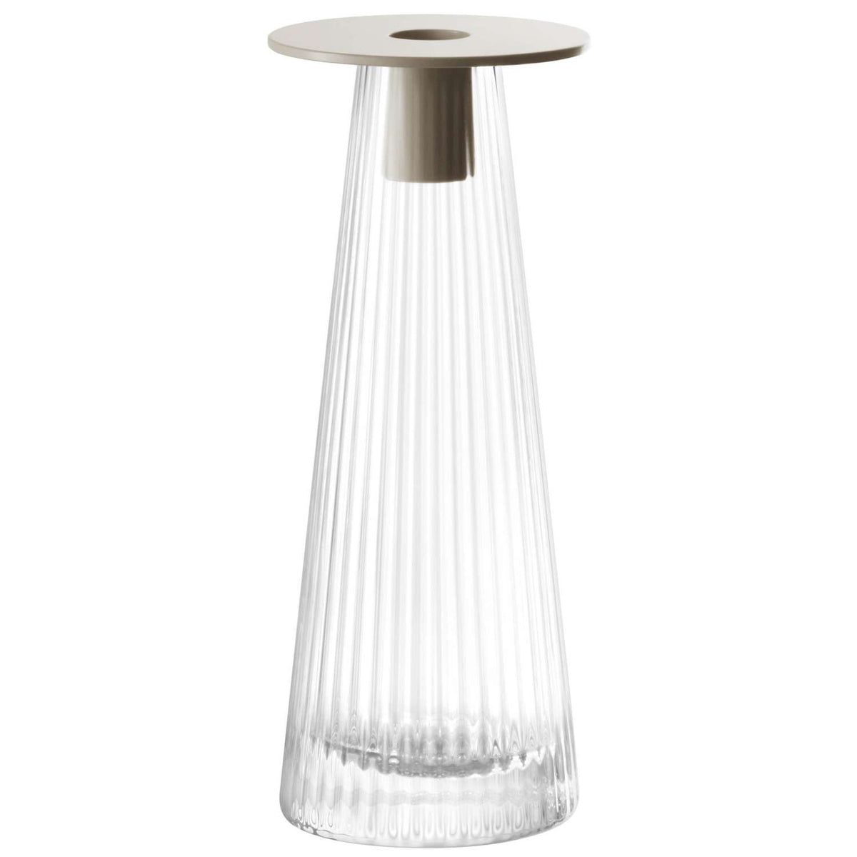 LSA | Candle holder, BEACON, crystal clear, H22 cm