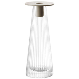 LSA | Candle holder, BEACON, crystal clear, H22 cm