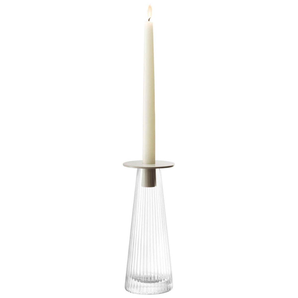 LSA | Candle holder, BEACON, crystal clear, H22 cm