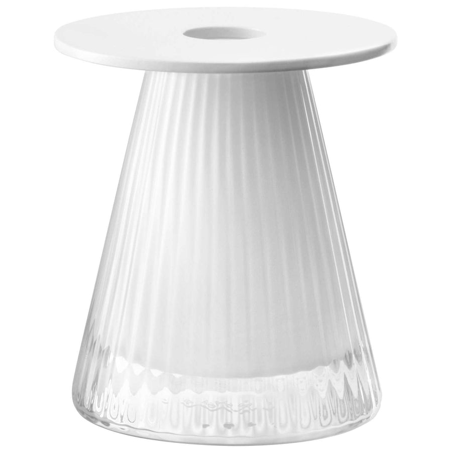 LSA | Candle holder, BEACON, white, H10 cm