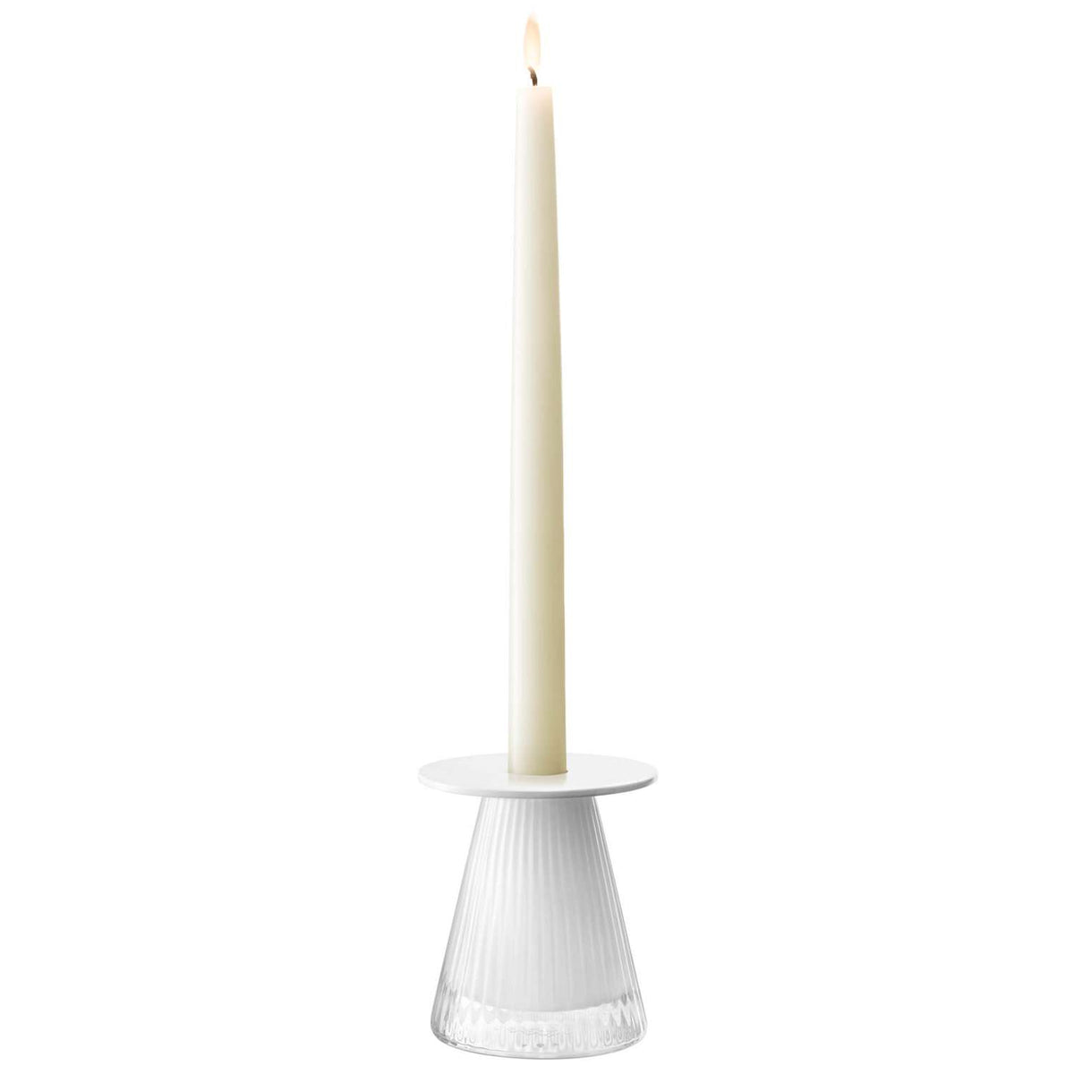 LSA | Candle holder, BEACON, white, H10 cm