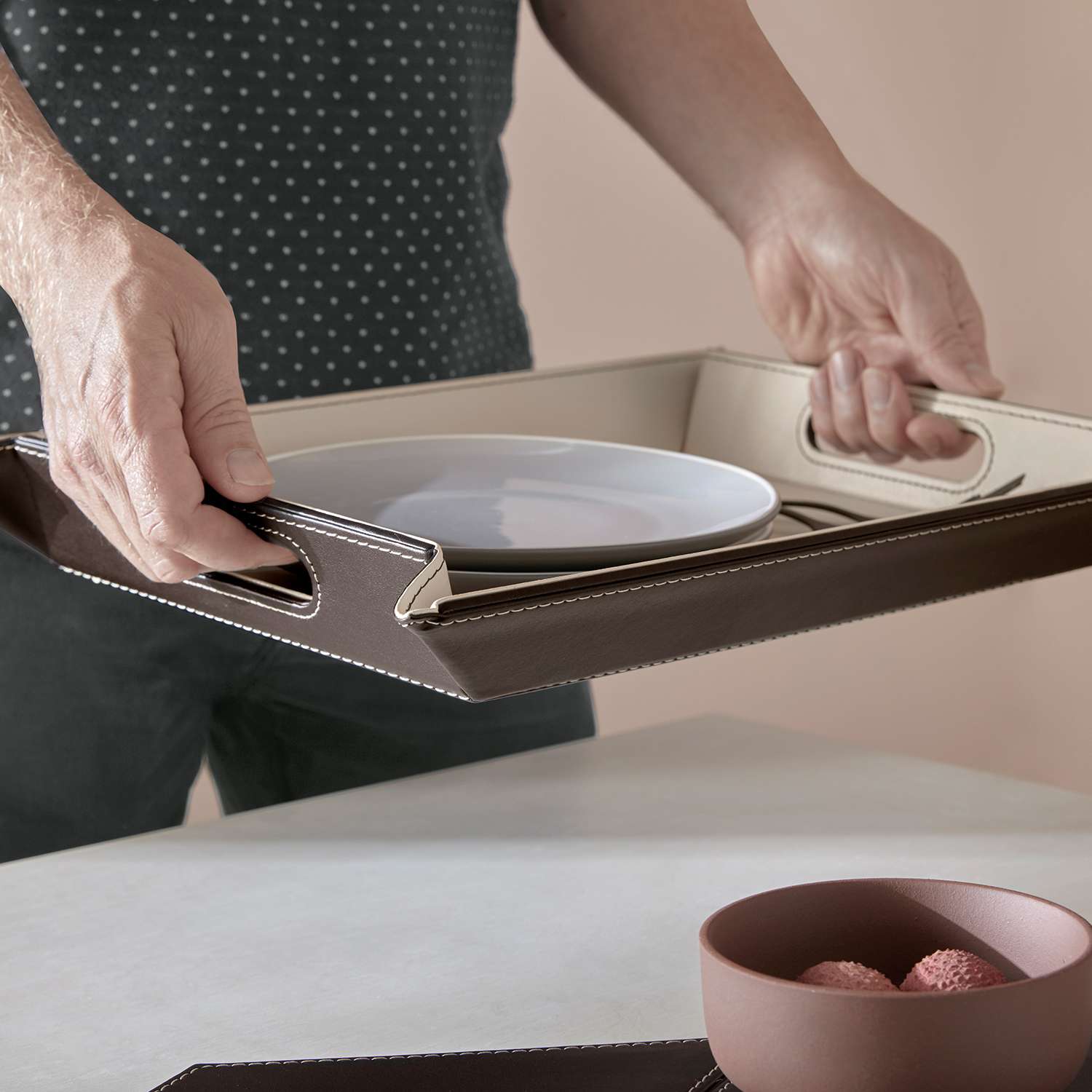 FREEFORM | Tablett, DUO, schokobraun/creme