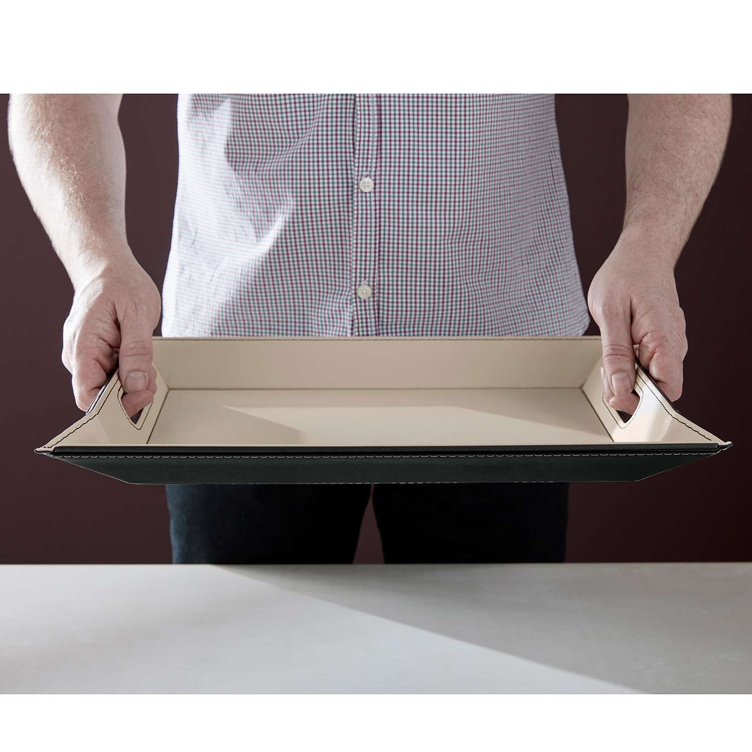 FREEFORM | Tablett, DUO, schokobraun/creme