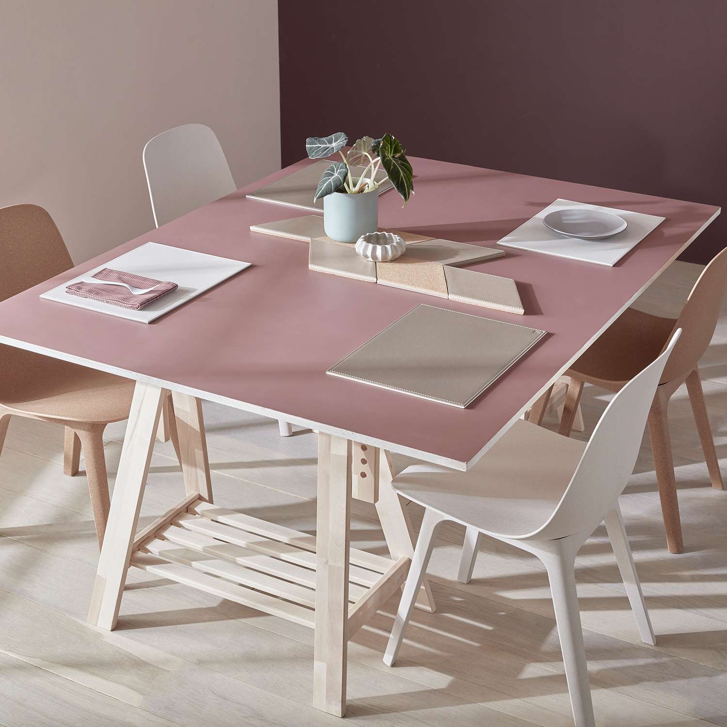 FREEFORM | Platzset, DUO, taupe/weiß, rechteck