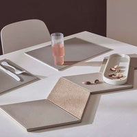 FREEFORM | Platzset, DUO, taupe/weiß, rechteck