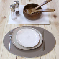 FREEFORM | Platzset, DUO, taupe/weiß, oval