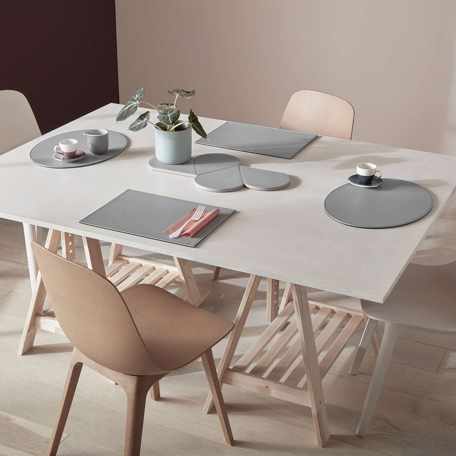 FREEFORM | Platzset, DUO, schwarz/grau, oval