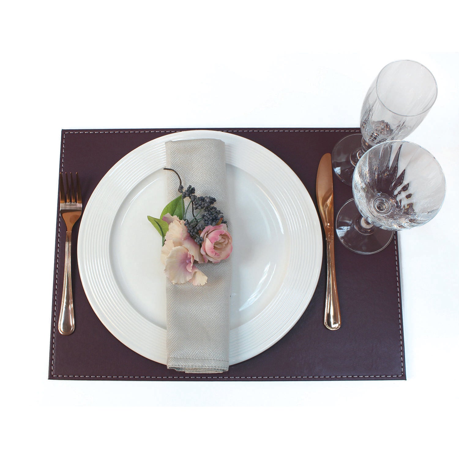 FREEFORM | Platzset, DUO, pflaume/elfenbein, rechteck