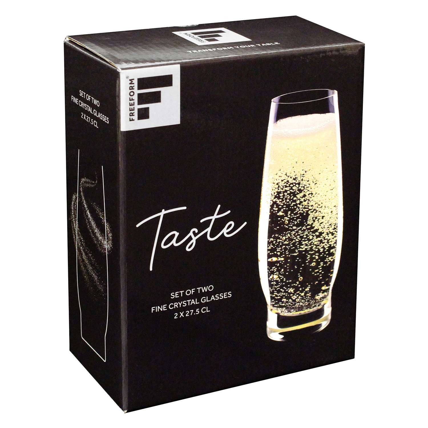 FREEFORM | Sekt-Glas, 2er-Set, klar, 2 x 275 ml