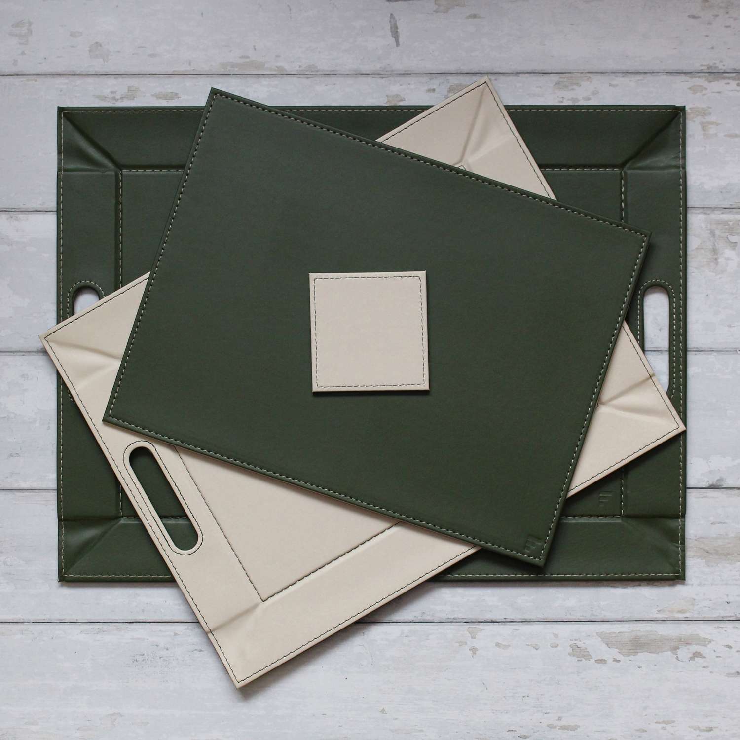 FREEFORM | Tablett, DUO, olive/elfenbein