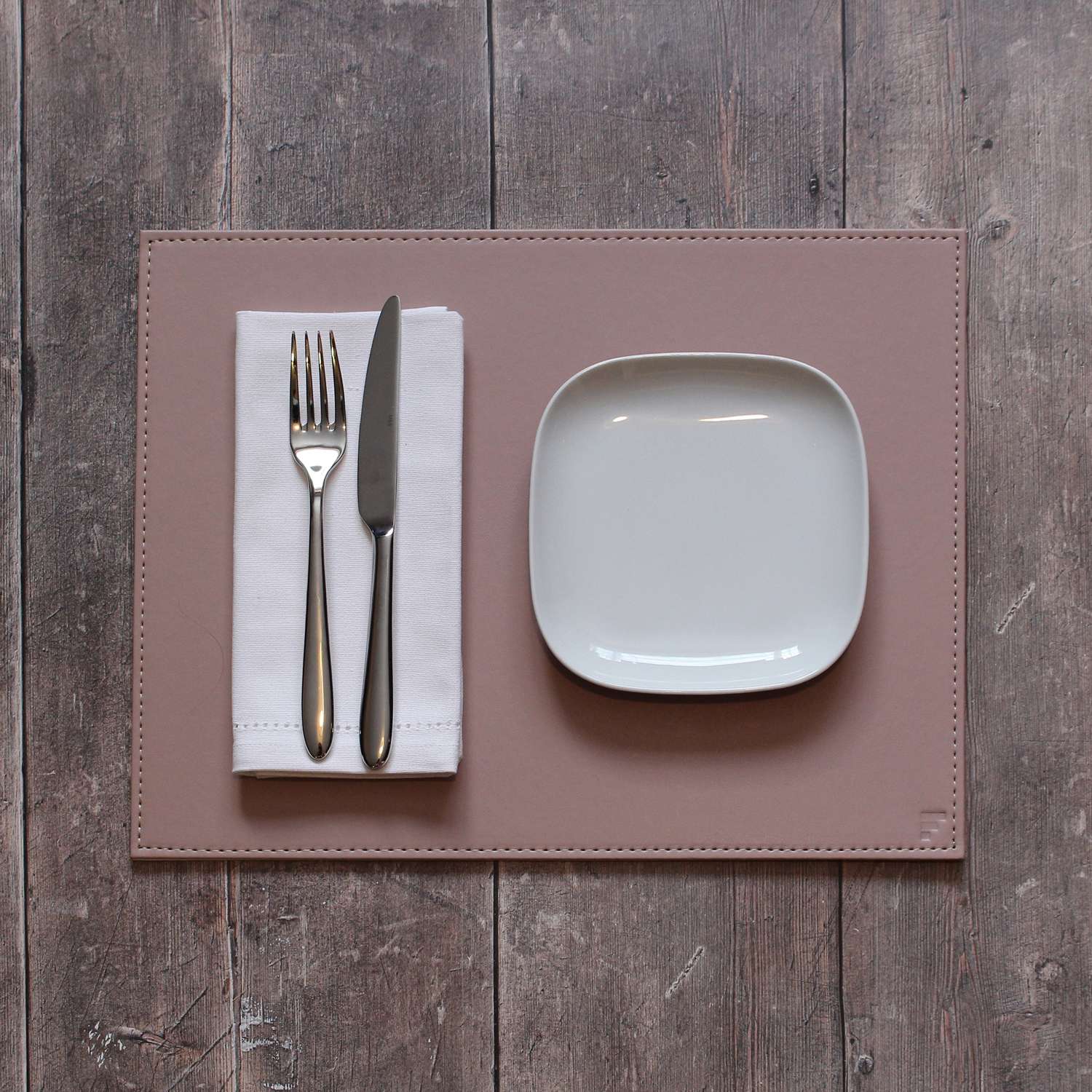 FREEFORM | Platzset, DUO, altrosa/stein, rechteck