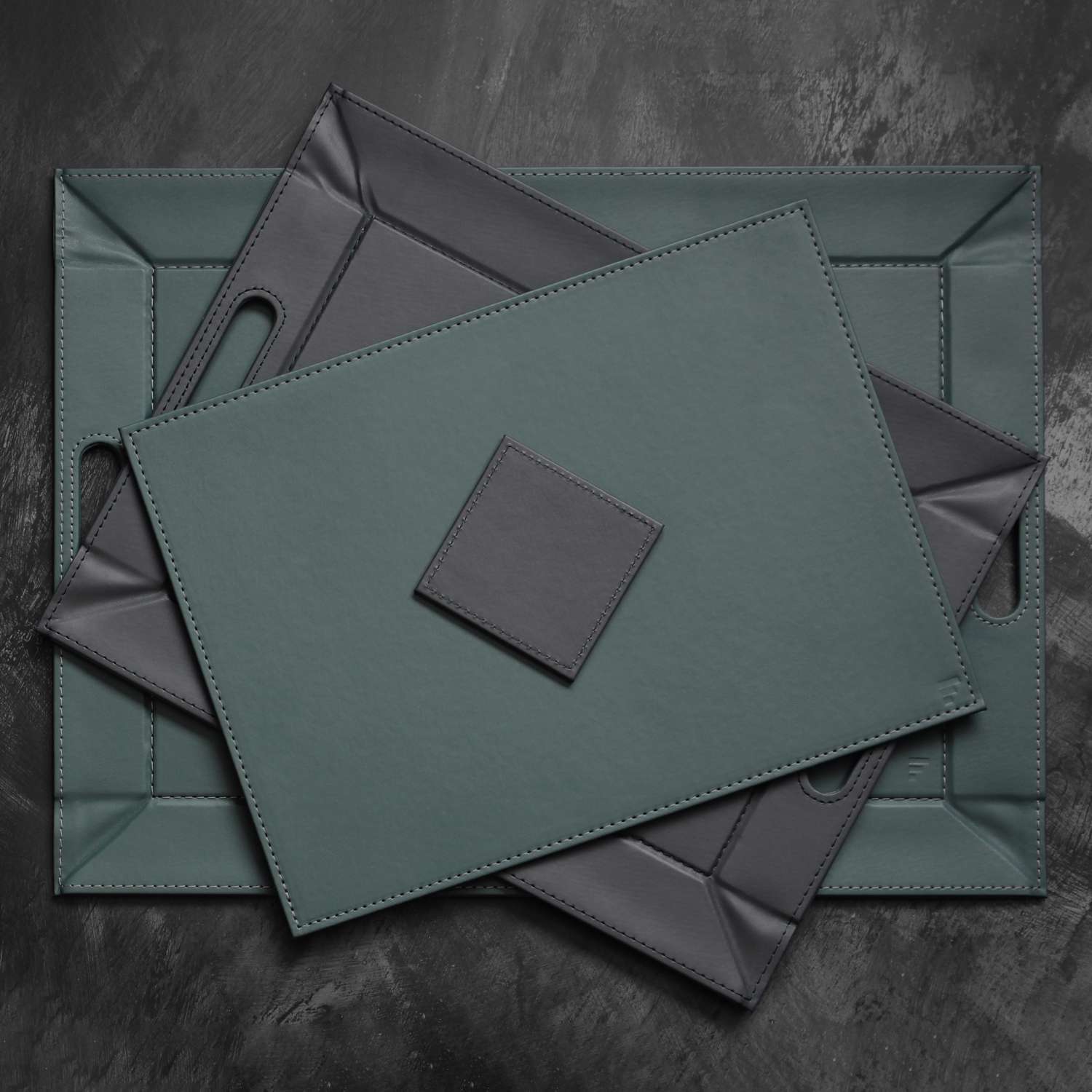 FREEFORM | Platzset, DUO, petrol/anthrazit, rechteck