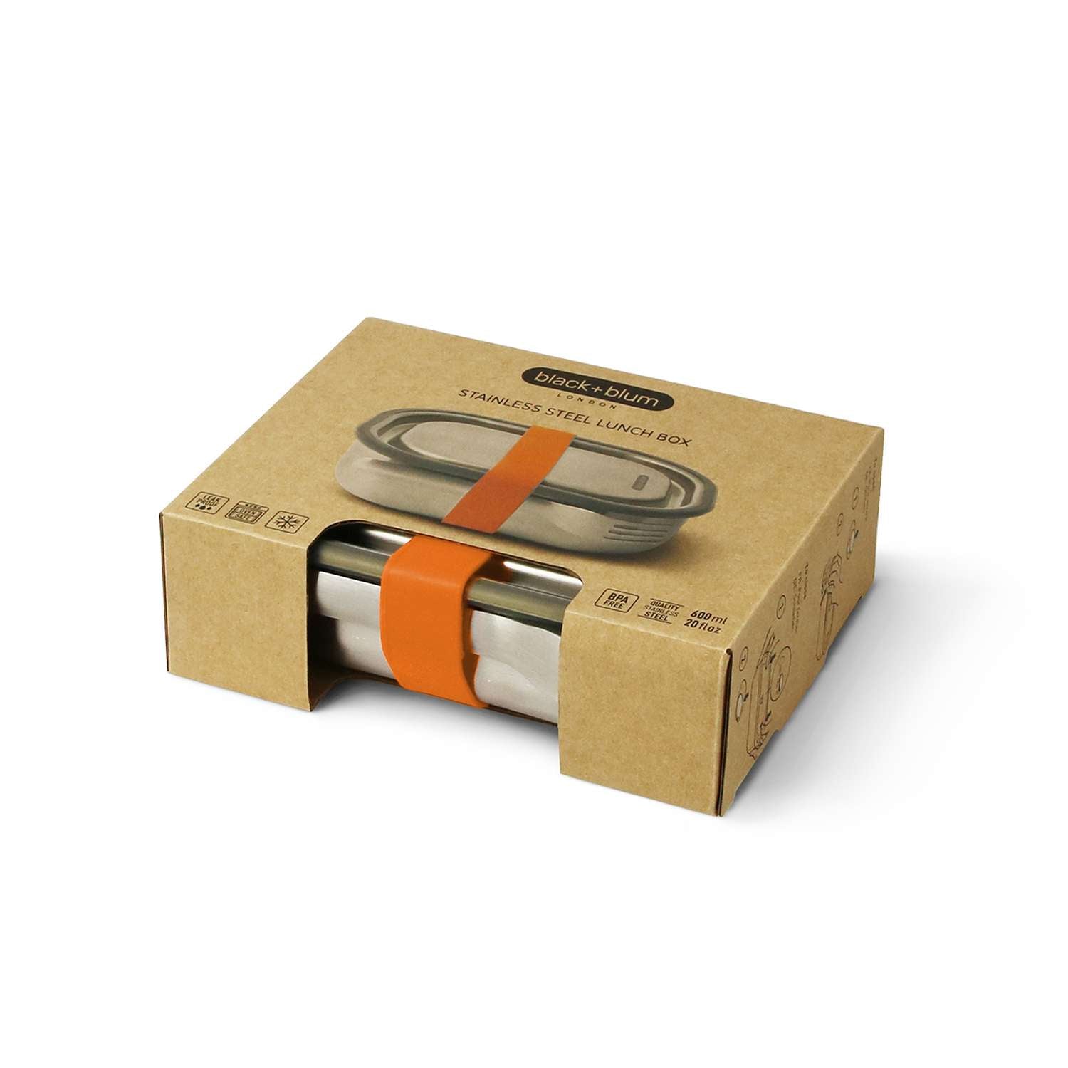 Lunchbox Edelstahl, orange, 600 ml