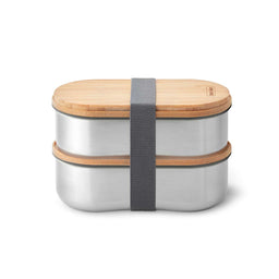 BLACK+BLUM | Bentobox, CLASSIC, silber, 2 x 500 ml