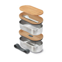 BLACK+BLUM | Bentobox, CLASSIC, silber, 2 x 500 ml