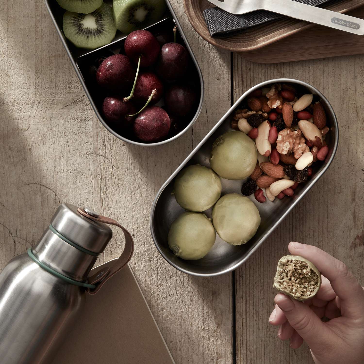 BLACK+BLUM | Bentobox, CLASSIC, silber, 2 x 500 ml