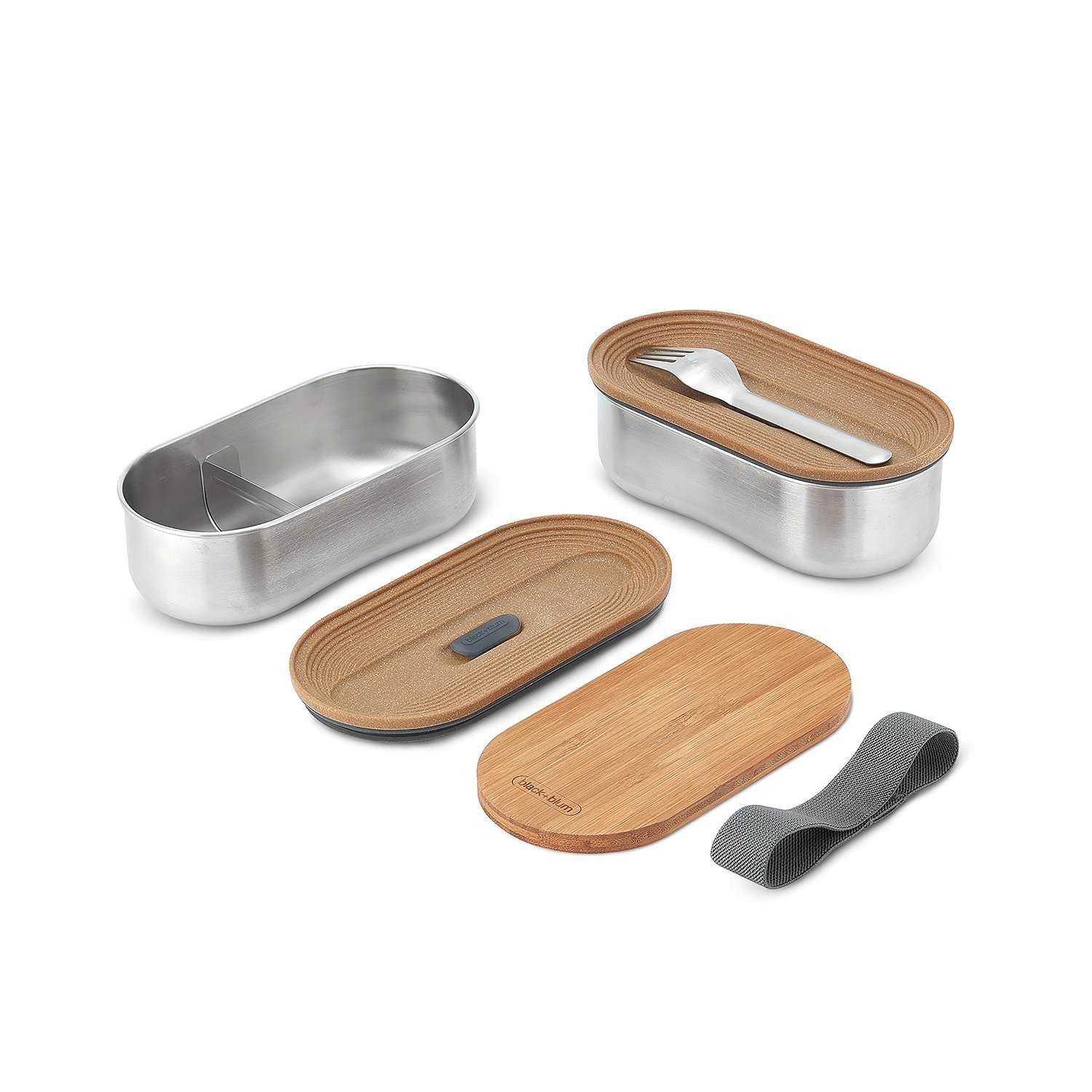 BLACK+BLUM | Bentobox, CLASSIC, silber, 2 x 500 ml
