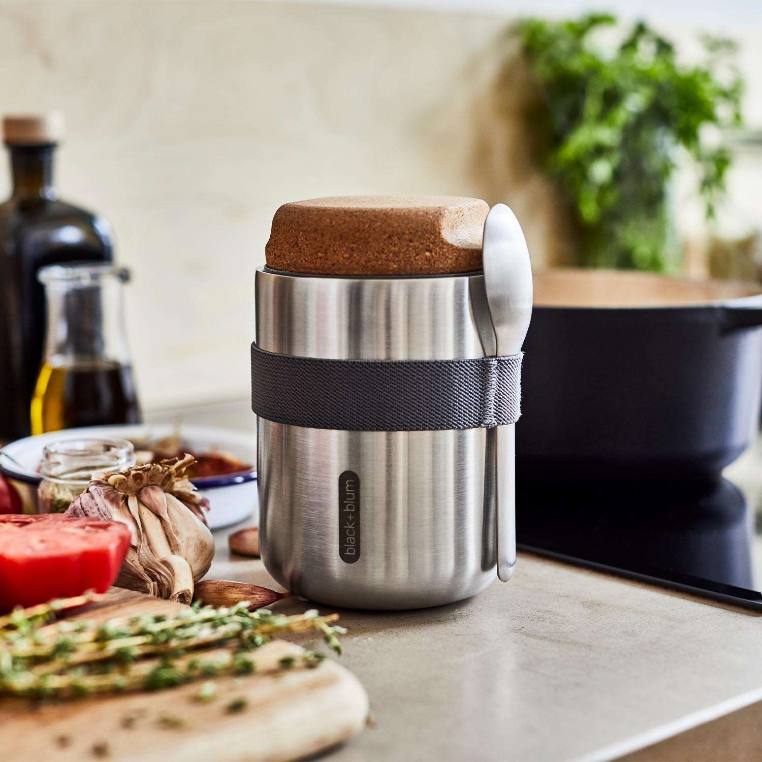 BLACK+BLUM | Lunchbecher, TO GO LUNCH, silber, 550