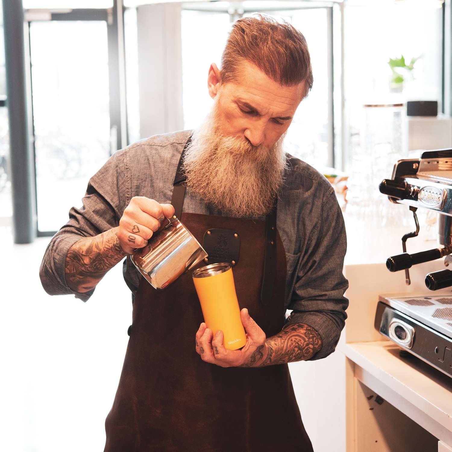 ALADDIN | Thermobecher, BARISTA, Sonnen-Gelb, 350 m