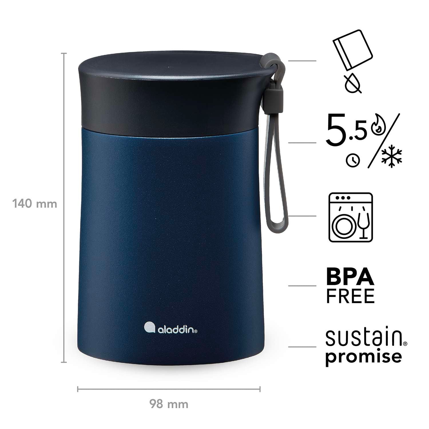 ALADDIN | Lunchbecher, blau, 400 ML