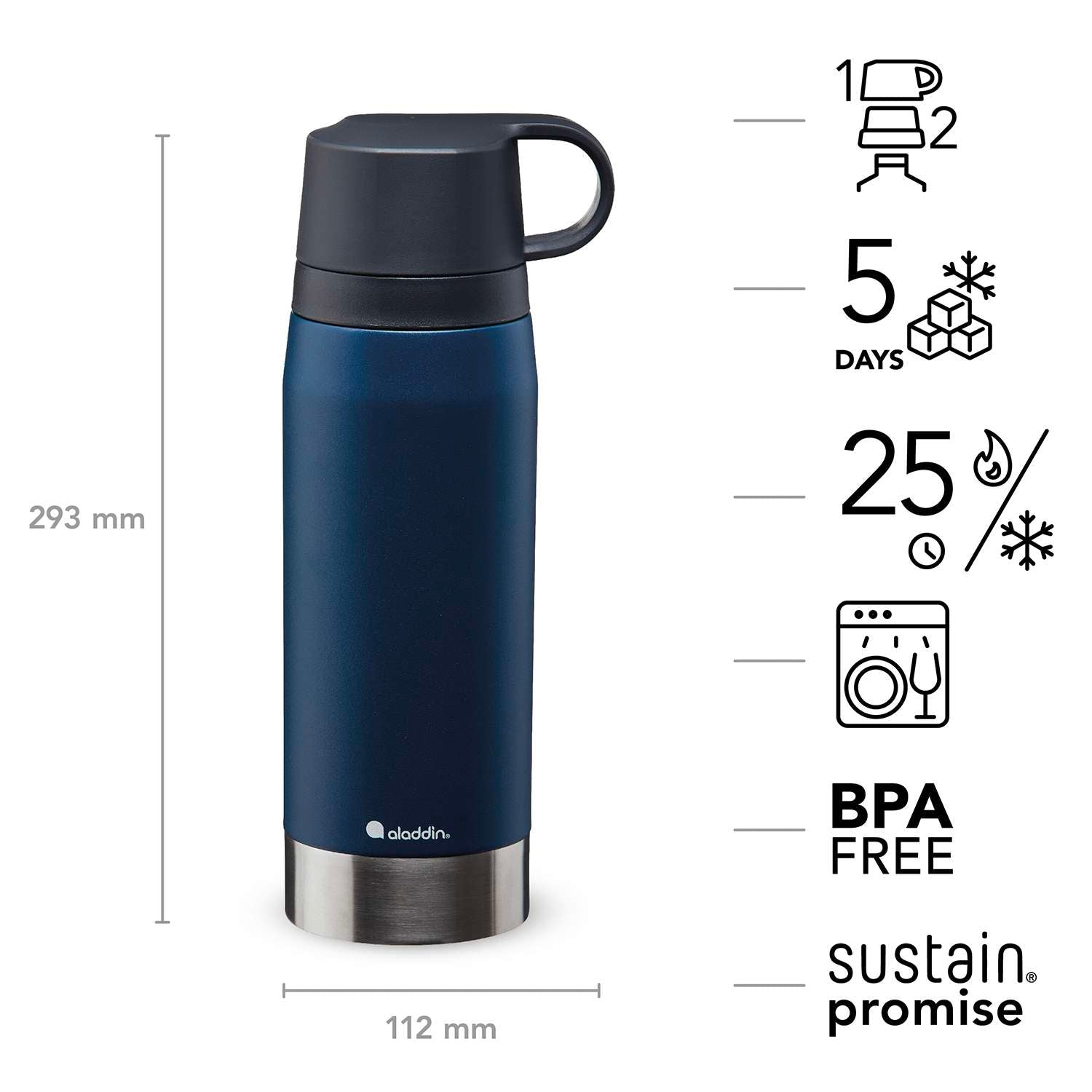 ALADDIN | Thermobecher, NAVY-BLAU, blau, 1100 ml