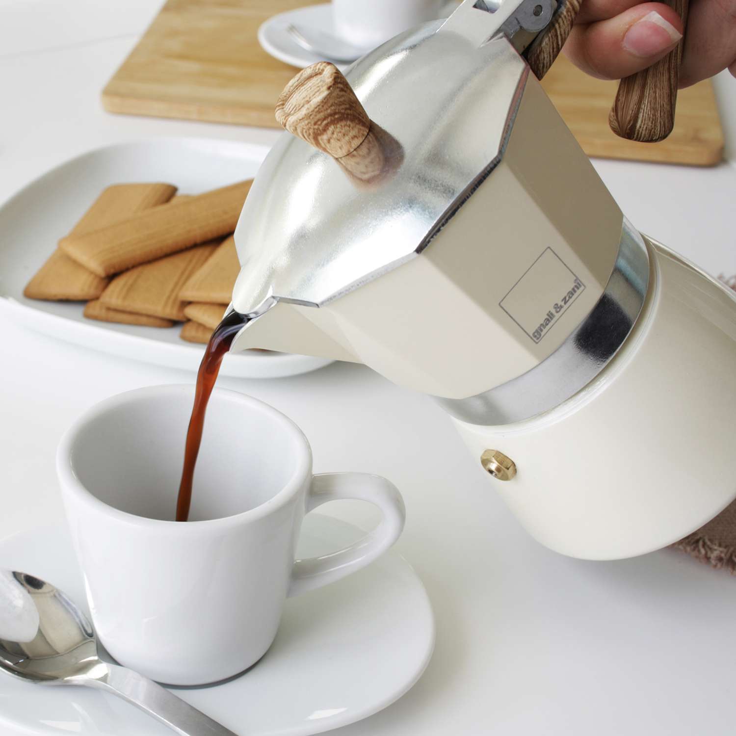 GNALI & ZANI | Espressokocher, VENEZIA, creme, Alum