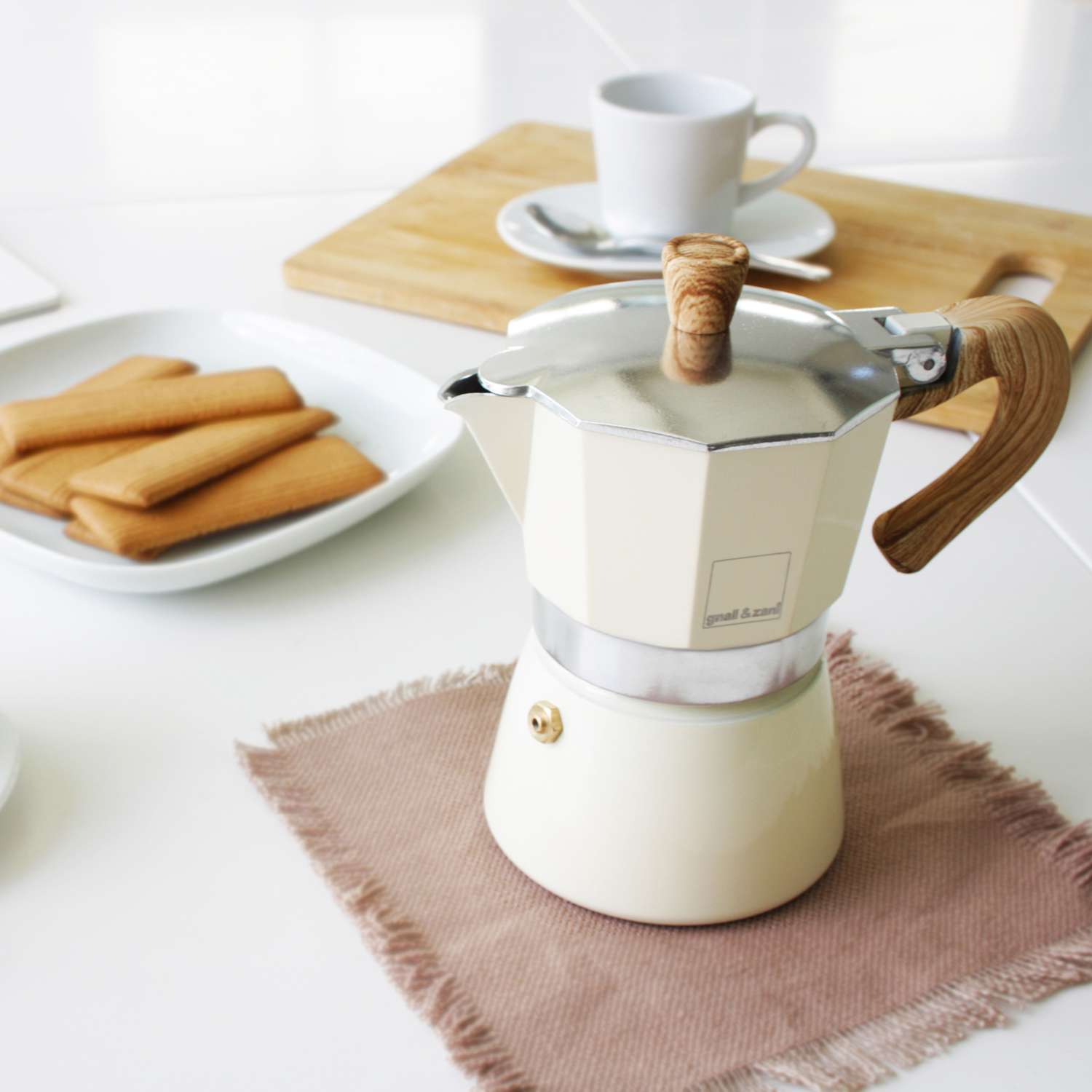 GNALI & ZANI | Espressokocher, VENEZIA, creme, Alum
