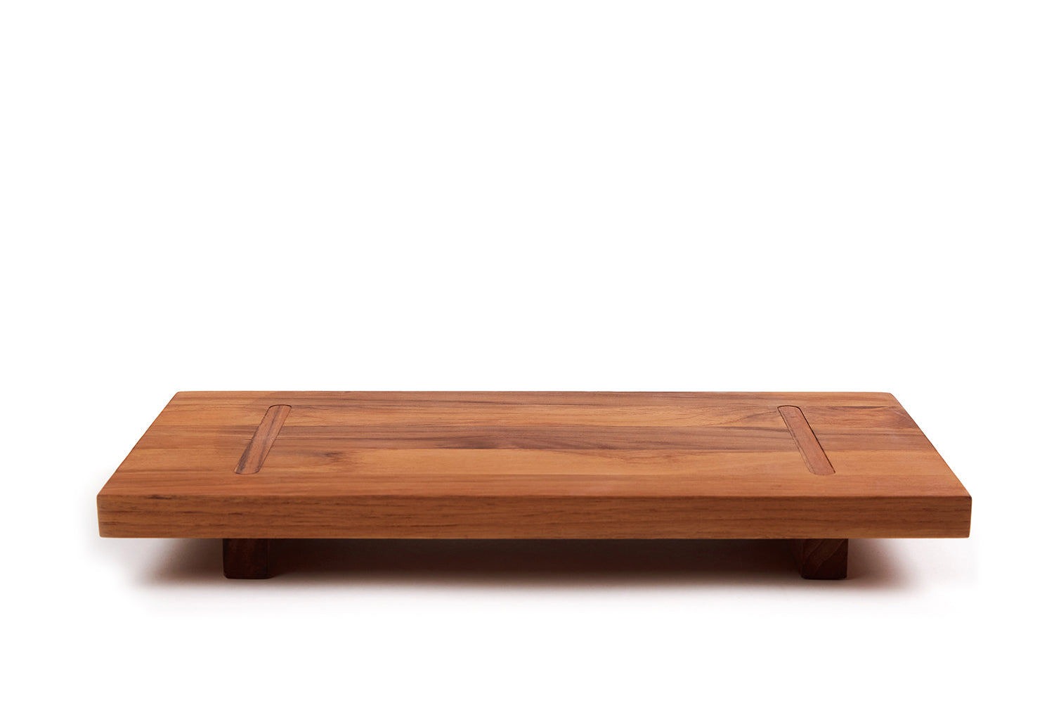 Teakholz-Servierbrett BISTRO auf Füßen, 53 x 22 x 4.6 cm