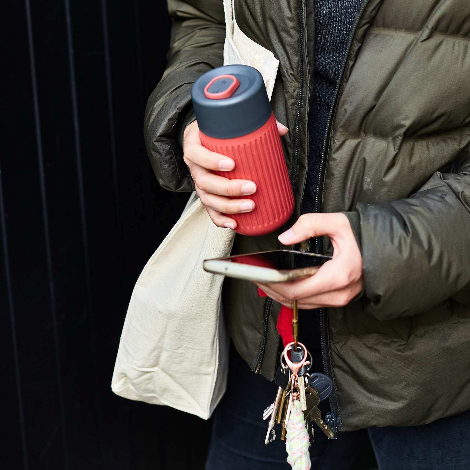 BLACK+BLUM | Kaffeebecher, TO-GO GLAS, blau