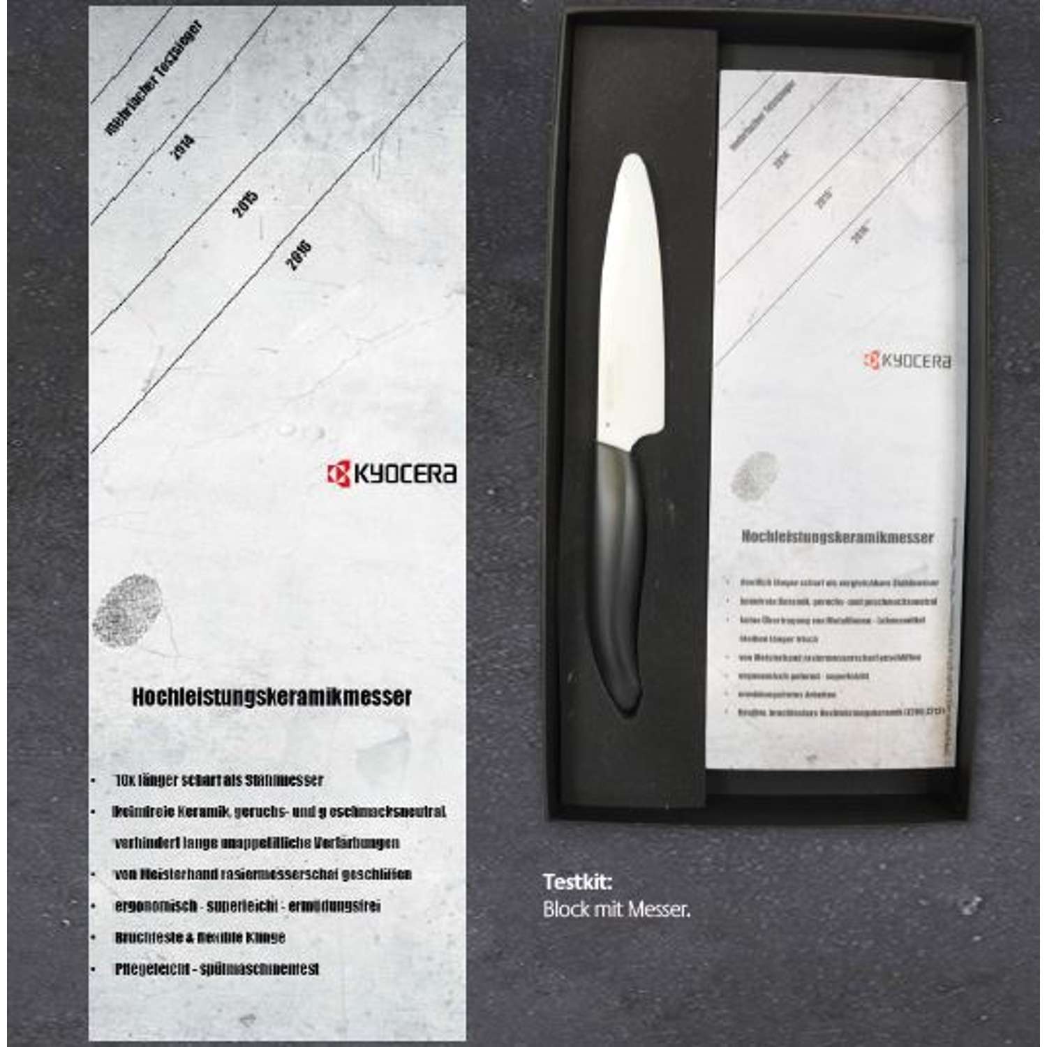 KYOCERA | Display, Testblock mit Messer