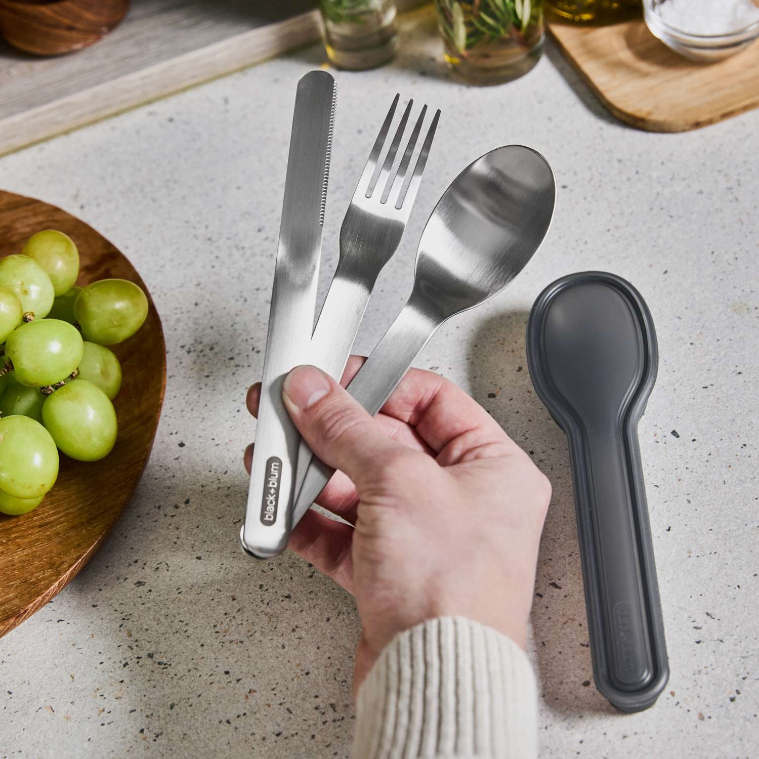 BLACK+BLUM | Besteck, TO-GO LUNCH, silber